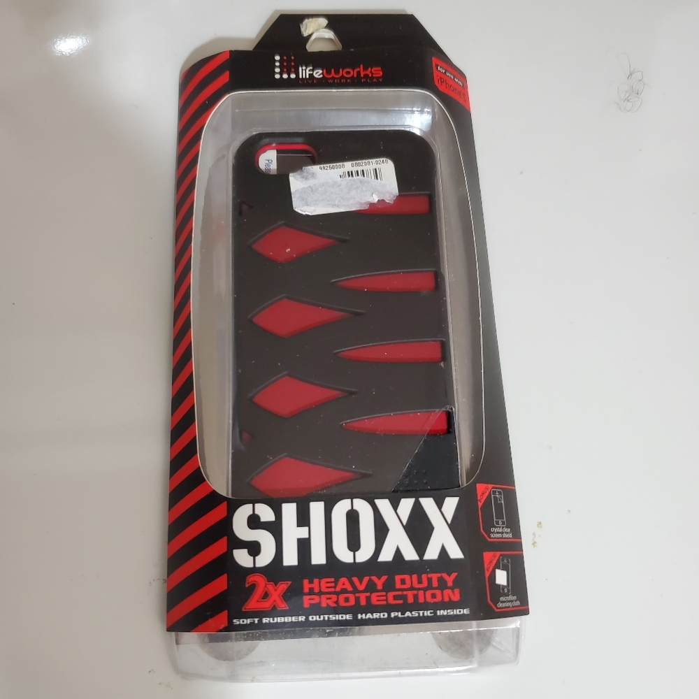 Lifeworks Shoxx iPhone 5 black red case